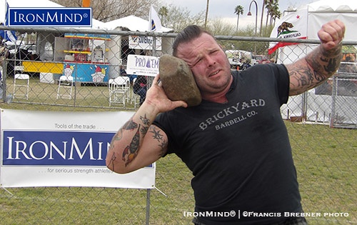 Eli Kiener is new to the Highland Games, but his impressive performance suggested that the former college shot putter and football player has a big future in heavy athletics. IronMind® | ©Francis Brebner photo