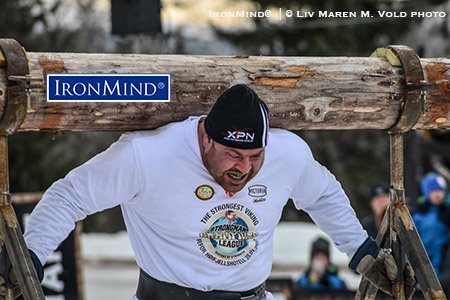 Top Canadian strongman J-F Caron won the dramatic and prestigious SCL Norway competition at the Fefor Hotel in Vinstra, Norway. IronMind® | ©Liv Maren M. Vold photo