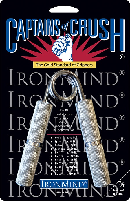 Captains of Crush®—the gold standard of grippers—are now available as counterfeits, so buyer beware. This is the real McCoy, available from IronMind and our authorized resellers. ©IronMind Enterprises, Inc