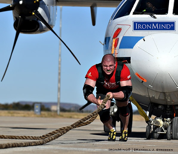 At the 2017 World’s Strongest Man contest, Mateusz Kieliszkowski advanced one place from his debut the year before, but more than moving from seventh to sixth overall, he won the prestigious Plane Pull with a dominating performance—from that moment forward, it was no longer possible to overlook the powerful Pole. IronMind® | ©Randall J. Strossen photo