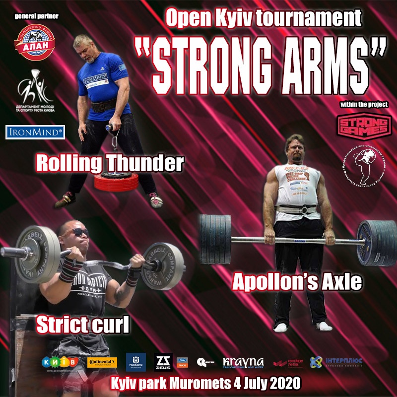 The Strong Arms competition, featuring the Rolling Thunder and the Apollon’s Axle, will be part of the Summer Sports Festival in Kiev, Ukraine. IronMind® | Courtesy of Strongman Federation of Ukraine