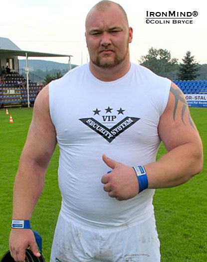 Aided by having 4-time World’s Strongest Man winner Magnus Ver Magnusson as his mentor, Icelandic strongman Hafthor Julius Bjornsson has risen meteorically, and now the giant from the Land of Fire and Ice is on his way to the 2011 MET-Rx World’s Strongest Man contest, having picked up a wild card invitation following his performance at Giants Live–Poland.  IronMind® | Photo courtesy of Colin Bryce.