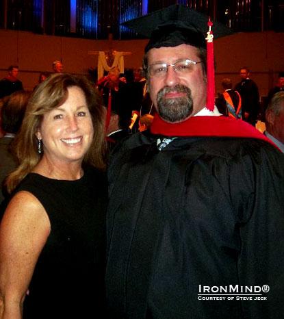 Steve and Cathy Jeck at the Knox Theological Seminary graduation ceremony, held at the Coral Ridge Presbyterian church in Ft. Lauderdale, Florida.  IronMind | Photo courtesy of Steve Jeck.
