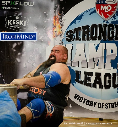   Eric Dawson (USA) notched his second Strongman Champions League win so far this year as he took the title at SCL England. IronMind® | Photo courtesy of SCL