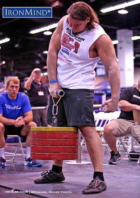 Martins Licis is a triple threat: he’s more than good in strongman, grip and mas wrestling, and that’s the kind of all-around excellence that will be most highly rewarded at the 2017 Odd Haugen All American Strongman Decathlon, hosted by the Los Angeles FitExpo January 7–8. IronMind® | Romark Weiss photo