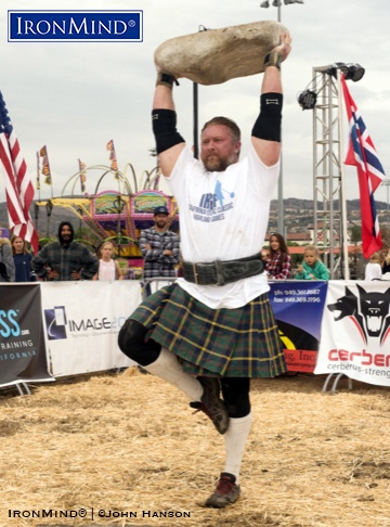 Casey Garrison won the 2018 IHGF All-American Stones of Strength, held in San Clemente, Calilfornia. IronMind® | ©John Hanson photo