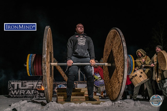 Sean O’Hagan (Ireland) broke two world records, including the “Jon Pall Viking Deadlift” on his way to claiming the overall title at the 2020 SCL World’s Strongest Viking competition in Fefor, Norway. IronMind® | ©SCL image