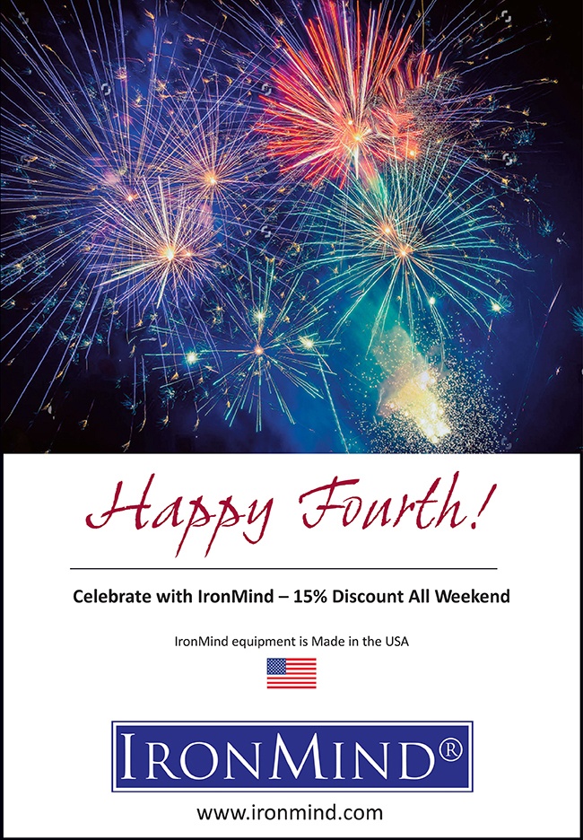Save on iconic IronMind products—all Made in the USA—over the Fourth of July weekend.