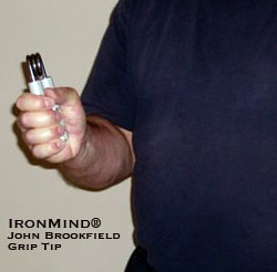 This month’s John Brookfield Grip Tip uses a training drill that begins with a Captains of Crush® Gripper, as John Brookfield puts you on the road to increasing your grip strength and endurance.  Photo courtesy of IronMind® | John Brookfield Grip Tip.