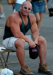 Even when he's just sitting around, one look at Jon Andersen's delts gives you an idea of why he's a force to be reckoned with in any strongman pressing event. Andersen, an honors graduate of NAS, is looking to do well at the US Nationals later this year in Atlanta. IronMind® | Randall J. Strossen, Ph.D. photo.