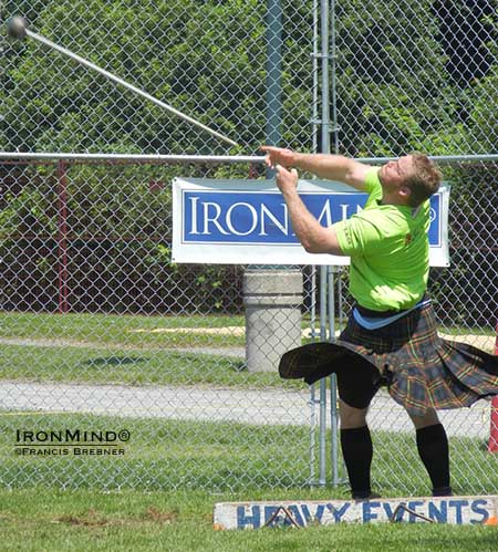 Dan McKim was red hot on the hammers, part of the winning formula for the his overall victory with teammate Sean Betz at the 2013 IHGF Team World Championships.  IronMind® | Francis Brebner photo.