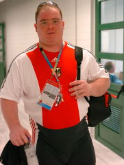 Weightlifting superstar Ronny Weller, outside the training hall, will be going for his fifth Olympic medal. IronMind® | Randall J. Strossen, Ph.D. photo.