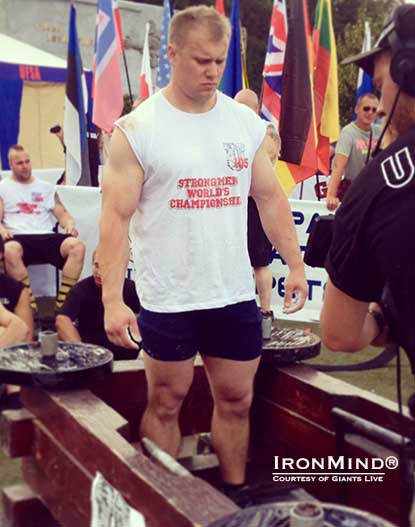 After bagging the victory at the 105-kg Giants Live–SCL World Championships, Ben Kelsey is moving up and will be competing next weekend with the big boys at Giants Live–Poland.  IronMind® | Photo courtesy of Giants Live.