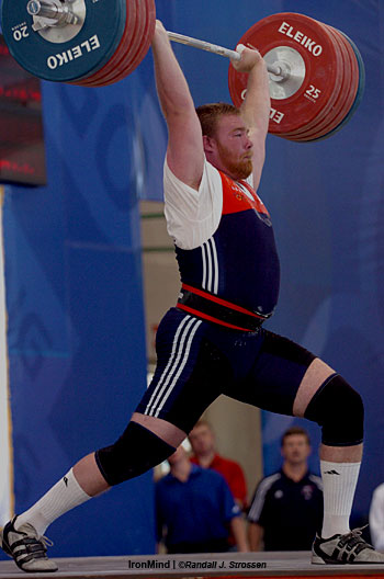 California's Casey Burgener, a favorite for the 2008 Olympic team, placed 10th at the 2006 World Weightlifting Championships, making him a superior super and the top scorer on the USA men's team. IronMind® | Randall J. Strossen, Ph.D. photo.