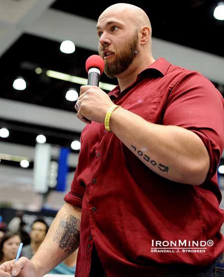 He’s certified on the Captains of Crush No. 3 gripper and on the IronMind Red Nail, plus he’s the first man in the world to officially complete the Crushed-To-Dust! Challenge, so that combined with his proven ability to work on the other side of the microphone makes Clay Edgin a natural for promoting the upcoming California’s Strongest Hands competition.  IronMind® | Randall J. Strossen photo