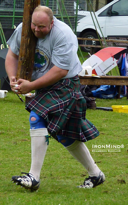 Craig Sinclair won the British Caber Tossing Championships and as well as the overall title at this weekend’s Oldmeldrum Highland Games.  IronMind® | Cameron Sinclair photo.