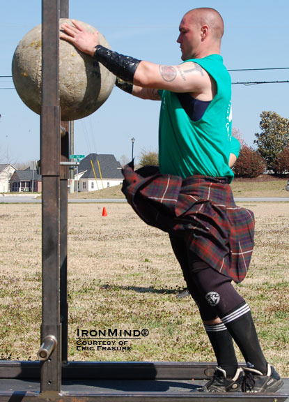 Eric Frasure on the Atlas Stone for reps.  IronMind® | Courtesy of Eric Frasure.