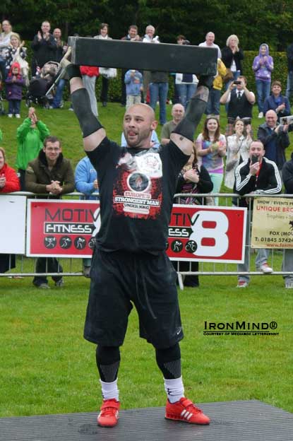 James Ward won the 2012 Europe’s Strongest Man Under 90 kg title in Letterkenny.  IronMind® | Image courtesy of Mediabox Letterkenny.