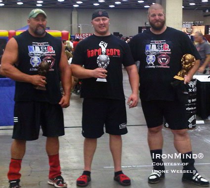 NAS Platinum Plus at the Europa (left to right): Rob Lewis, Ryan Bracewell, and Andrew Palmer.  IronMind® | Photo courtesy of Dione Wessels.