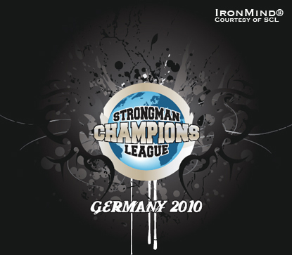 Strongman Champions League has designed a collector’s t-shirt for the FIBO, and this is what the front looks like.  IronMind® | Artwork courtesy of SCL.