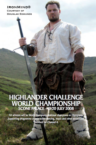 Douglas Edmunds' Highlander World Championships are set for July 19 - 20. IronMind® | Art courtesy of Douglas Edmunds.