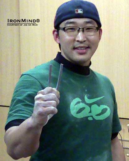 Saying he was hungry to succeed, Jae Uk Mun has done just that—he conquered the IronMind Red Nail.  IronMind® | Photo courtesy of Jae Uk Mun.