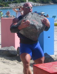 Jon Andersen on the Island Stones at the All Nations Challenge. IronMind® | Dione Wessels photo.