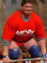 UNLV strength coach Mark Philippi, the face of strength, on his way to winning the Hummer Deadlift at the 2004 Arnold strongman contest (Columbus, Ohio). IronMind® | Randall J. Strossen, Ph.D. photo.