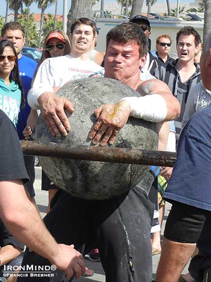 Third place in the heavyweight class, Martins Licis has been tagged as a guy with a great future in strongman.  IronMind® | Francis Brebner photo.