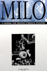 Flying Huster: The man who, explaining his soaring leaps, once told Randall Strossen, "Maybe I should have been a kangaroo," celebrates his world record clean and jerk set at the 1996 Olympic Games. If you want to read more on Marc Huster, please see the article in MILO Volume 5 - Number 1 (June 1997). IronMind® | Randall J. Strossen, Ph.D. photo.