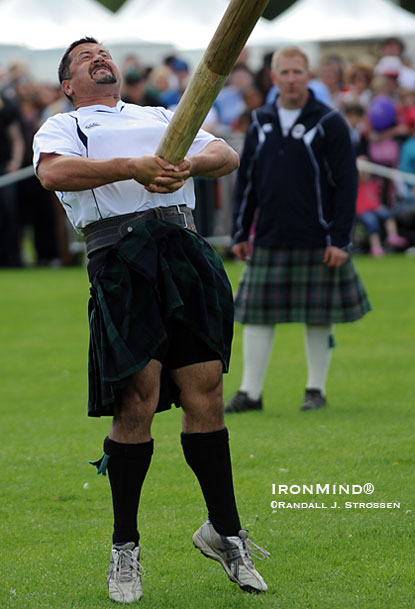 New Zealander Pat Hellier, a top Highland Games competitor, will have plenty of fans supporting him at the Waipu Highland Games on New Year’s Day.  IronMind® | Randall J. Strossen photo.