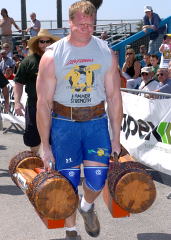 Phil Pfister wins yet another Farmer's Walk. IronMind® | Randall J. Strossen, Ph.D. photo.