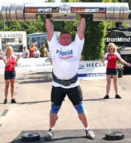 See it tomorrow night on Eurosport: Zydrunas Savickas does a world record 205-kg on the log lift at the IFSA Dutch Grand Prix. IronMind® | Photo courtesy of Marcel Mostert.