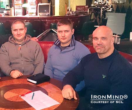SCL signed an agreement with Protekton Ltd: pictured (left to right) are Protekton owners, Jarek and Marek Tobi, and SCL cofounder, Ilkka Kinnunen.  IronMind® | Photo courtesy of SCL