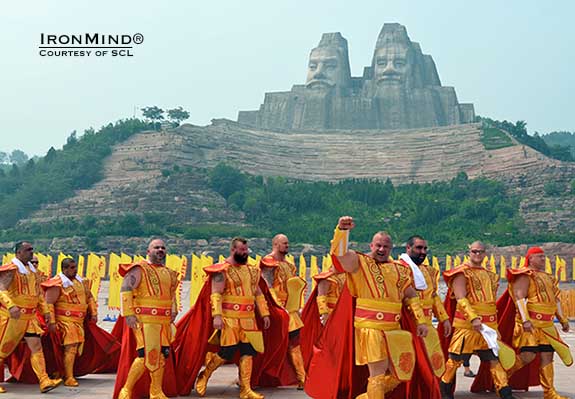 Big, powerful, spectacular—that’s strongman, right?  So how’s this for the opening show of SCL-China: Strongman, Shaolin monks and Chinese emperors make for a dramatic entry.  IronMind® | Photo courtesy of SCL.