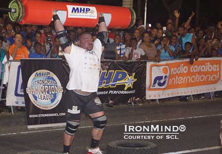 Ervin Katona opened the 2014 MHP Strongman Champions League season with a big win in Martinique.  IronMind® | Image courtesy of SCL 
