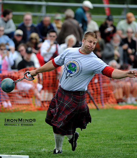 Scott Rider—whose athletic resume includes competing in the Olympics, the Commonwealth Games and the Highland Games World Championship—will be returning to Pleasanton, California later this year to represent Great Britain in the IHGF World Highland Games Team Championships.  IronMind® | Randall J. Strossen photo. 