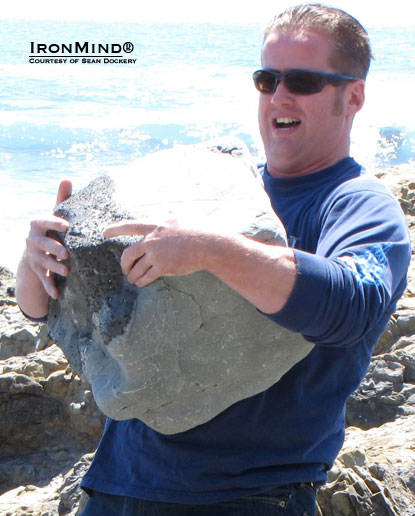 Not just a grip specialist, Sean Dockery (35 years old, 6' 3", 240 lb.) lifts stones and competes in the Highland Games—say hello to the latest man certified on the Captains of Crush No. 3 gripper.  Photo courtesy of Sean Dockery.