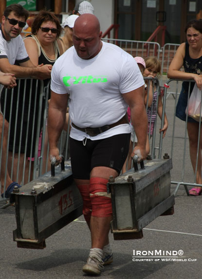 Belarusian strongman Sergey Vachinsky will be one of the local favorites when WSF World Cup brings strongman back to Minsk, Belarus.  IronMind® | Courtesy of WSF–World Cup.