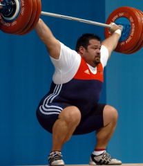 Shane Hamman blew up this 192.5-kg snatch at the 2004 Olympics (Athens, Greece). IronMind® | Randall J. Strossen, Ph.D. photo.