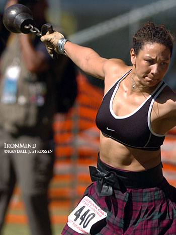 2007 Highland Games World Champion and Pan American Games discus thrower Summer Pierson will team up with five-time Highland Games World Champion Ryan Vierra to lead a clinic in Mesa, Arizona next January . . . thaw your bones and learn how to throw farther at the same time. IronMind® | Randall J. Strossen, Ph.D. photo.