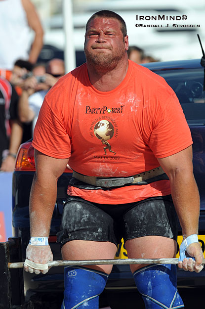 England's Terry Hollands - a World’s Strongest Man star - is one of the strongman competitors you can see at the Los Angeles FitExpo.  IronMind® | Randall J. Strossen photo.