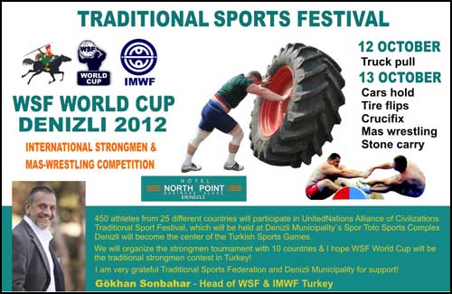 In a collaborative effort, WSF is bringing strongman to a multi-sport festival in Denizli, Turkey.  IronMind® | Courtesy of WSF.