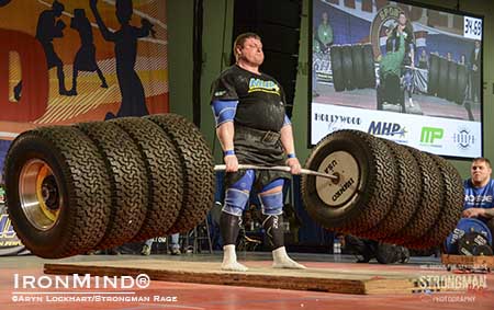 Zydrunas Savickas pulled a world record 1,155 lb. (525 kg) on the Hummer Deadlift as part of his big win in Columbus last weekend, looking like he's more than ready for this year's World's Strongest Man contest.  Photo  Photo courtesy of Aryn Lockhart–Strongman Rage
