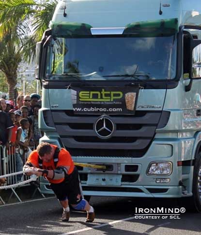 Zydrunas Savickas, wearing the orange SCL series leader shirt, capped off his year with the overall victory in the 2012 Strongman Champions League finals.  IronMind® | Photo courtesy of SCL.